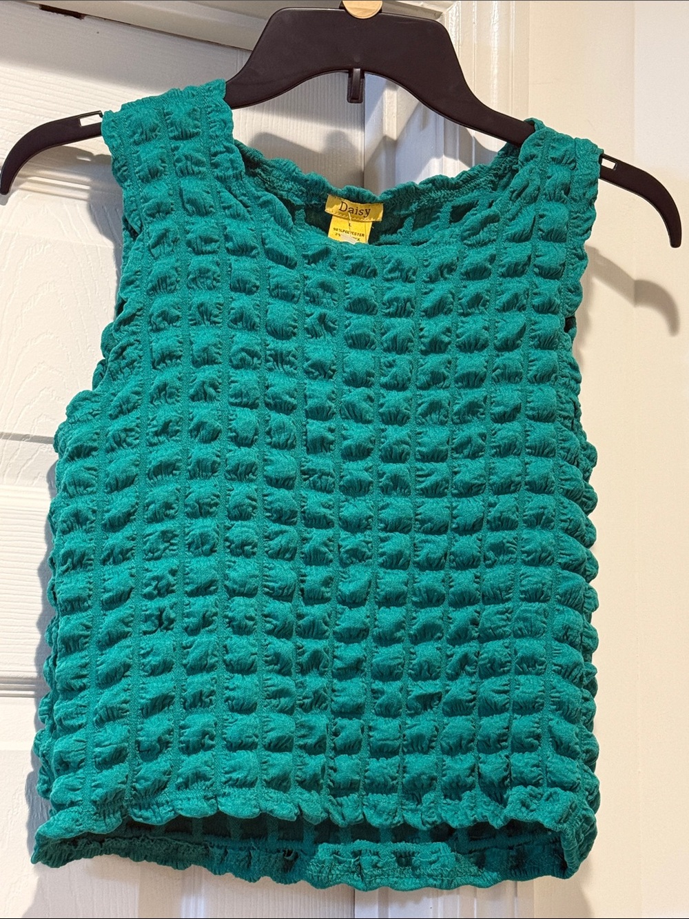 NWT Textured Waffle Popcorn Crinkle Stretch Body Hugging Layer Sleeveless Tank L